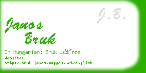 janos bruk business card